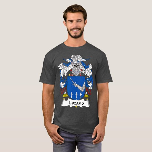 Lozano Coat of Arms Family Crest T-shirt (Voorkant volledig)