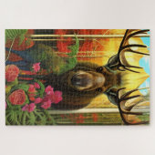 Lozen in een herfst bos met bloemen legpuzzel (Horizontaal)