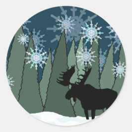 Lozen in het Snowy Forest Ronde Sticker