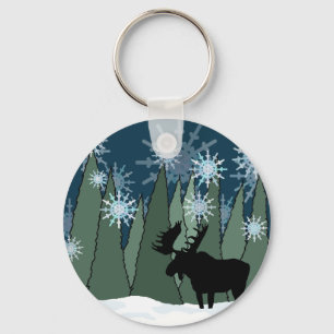 Lozen in het Snowy Forest Sleutelhanger