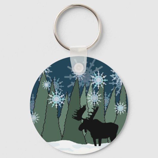 Lozen in het Snowy Forest Sleutelhanger (Voorkant)