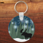 Lozen in het Snowy Forest Sleutelhanger (Voorkant)