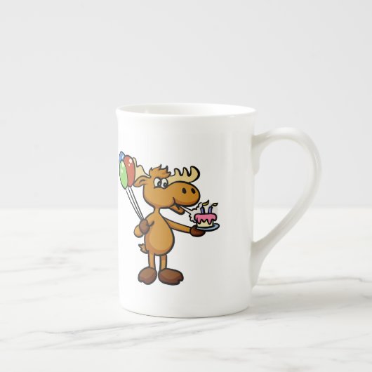 Lozen met ballon en taart | Achterkleur kiezen Porselein Kop (Rechts)