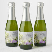 Lozen met paarse en witte bloemen sparkling wijnetiket (Flessen)