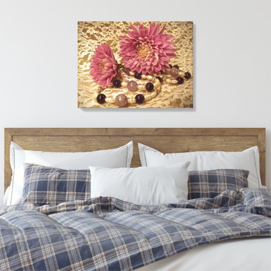 Lozen, parels en matrijzen canvas afdruk (Insitu (Slaapkamer))