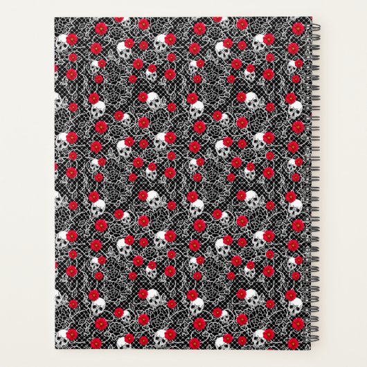 Lozen, rode rozen en schedels planner (Achterkant)