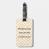 Lozengevorm geometrisch patroon bagagelabel (Achterkant verticaal)