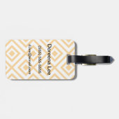 Lozengevorm geometrisch patroon bagagelabel (Achterkant horizontaal)