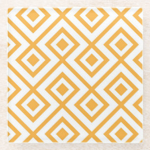 Lozengevorm geometrisch patroon glazen onderzetter