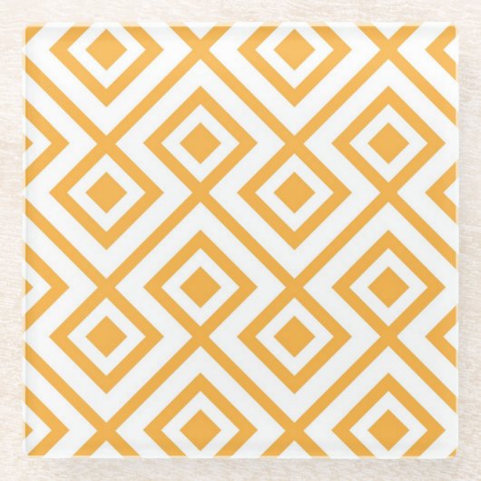 Lozengevorm geometrisch patroon glazen onderzetter (Voorkant)