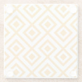 Lozengevorm geometrisch patroon glazen onderzetter (Achterkant)