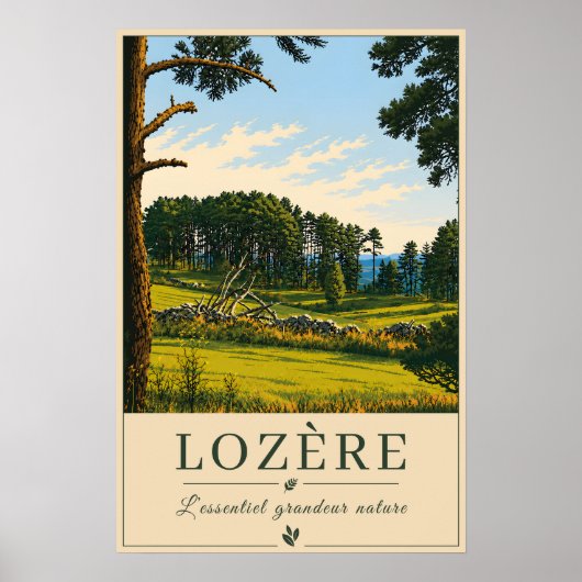 Lozère – bossen – vintage reisposter poster (Voorkant)