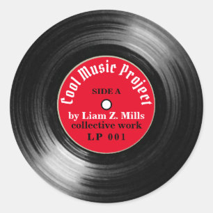 LP promoot uw muziekwerk Klassieke ronde Sticker