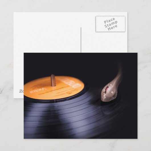 LP Record retro-briefkaart Briefkaart (Voorkant / Achterkant)