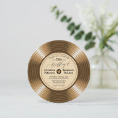  LP Vinyl Gold Record Muzikant bruiloft Kaart (Staand voorkant)