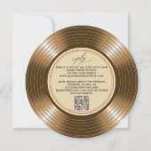  LP Vinyl Gold Record Muzikant bruiloft Kaart (Achterkant)