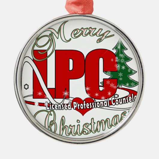 LPC CHRISTMAS Licensed Professional Counselor Metalen Ornament (Voorkant)
