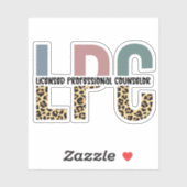 LPC Licensed Professional Counselor Cheetah Print Sticker (Vel)