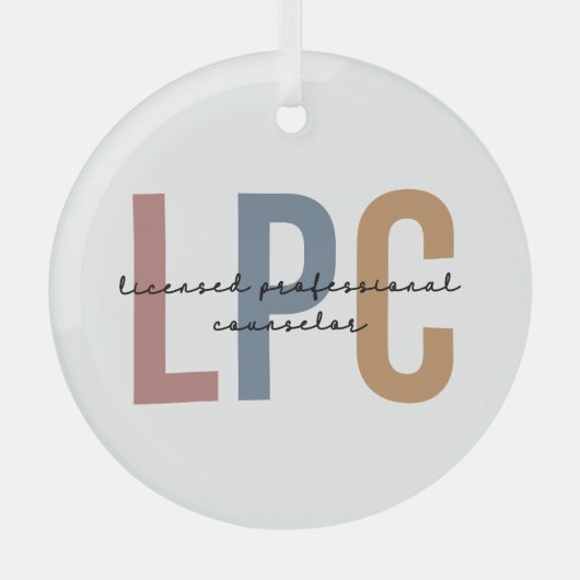LPC Licensed Professional Counselor Glas Ornament (Voorkant)