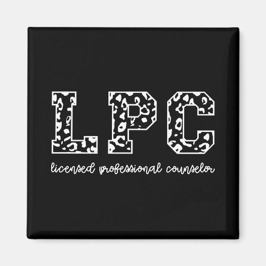 LPC Licensed Professional Counselor Leopard Print Magneet (Voorkant)