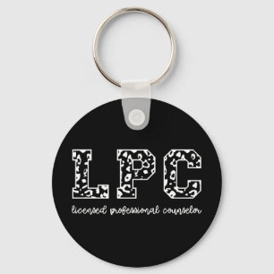 LPC Licensed Professional Counselor Leopard Print Sleutelhanger
