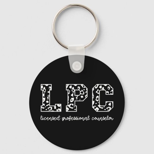 LPC Licensed Professional Counselor Leopard Print Sleutelhanger (Voorkant)