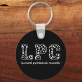 LPC Licensed Professional Counselor Leopard Print Sleutelhanger (Voorkant)