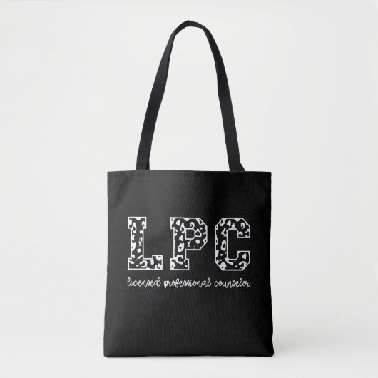 LPC Licensed Professional Counselor Leopard Print Tote Bag (Voorkant)