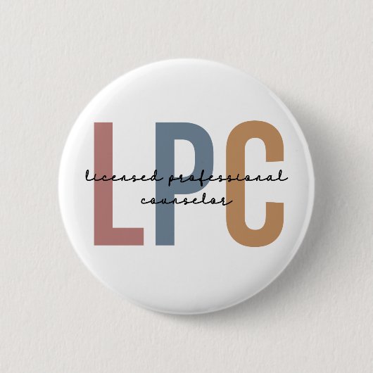 LPC Licensed Professional Counselor Ronde Button 5,7 Cm (Voorkant)