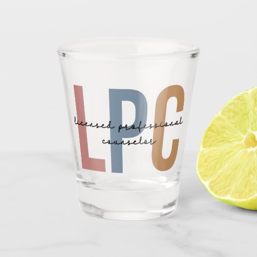 LPC Licensed Professional Counselor Shot Glas (Voorkant)