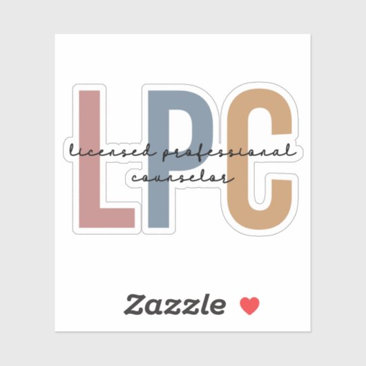LPC Licensed Professional Counselor Sticker (Vel)