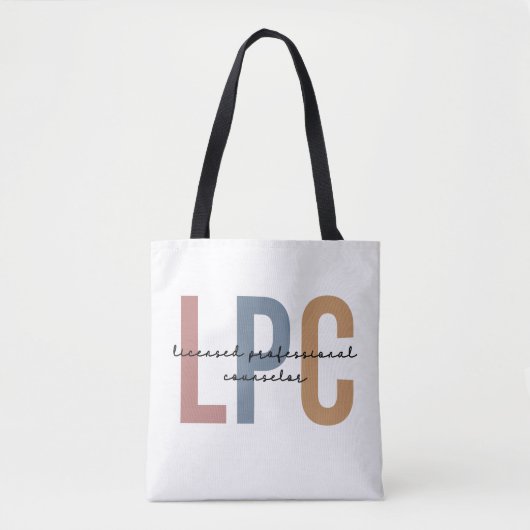 LPC Licensed Professional Counselor Tote Bag (Voorkant)