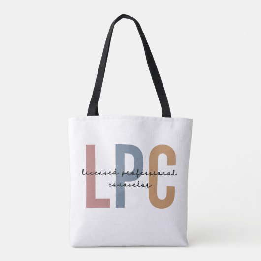 LPC Licensed Professional Counselor Tote Bag (Achterkant)