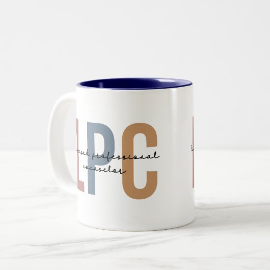 LPC Licensed Professional Counselor Tweekleurige Koffiemok (Voorkant links)