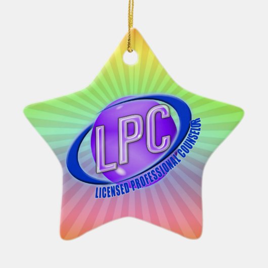 LPC SWOOSH LOGO LICENSED PROFESSIONAL COUNSELOR KERAMISCH ORNAMENT (Voorkant)