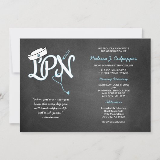 LPN afstuderen verpleegkundige pinning ceremonie n Kaart (Voorkant)