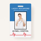 LPN Blue Medical Photo met licentie Practice Nurse Badge (Voorkant)