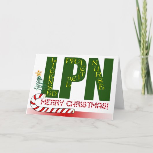 LPN CHRISTMAS LICENSED PRACTICAL NURS FEESTDAGEN KAART (Voorkant)