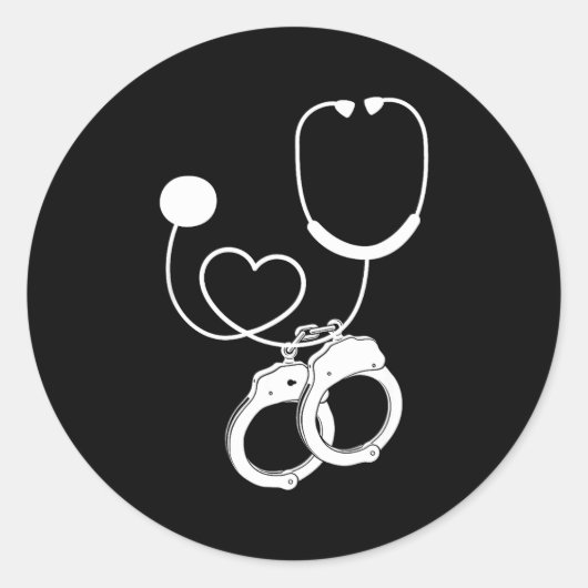 Lpn Correctional Nurse Nursing Stethoscope Officer Ronde Sticker (Voorkant)