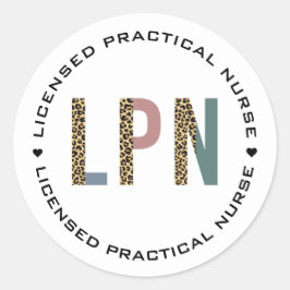 LPN-gelicentieerde praktische zenuwluiptypografie Ronde Sticker