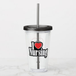LPN I Love Nursing Acrylpluim Tumbler Acryl Drinkbeker