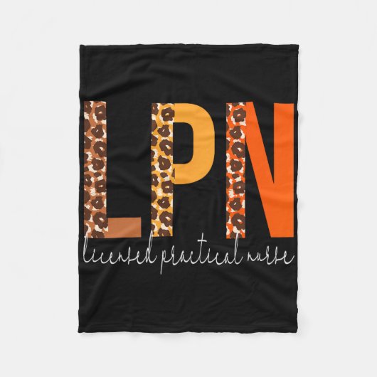 LPN Licensed Practical Nurse Leopard Herfst Autumn Fleece Deken (Voorkant)