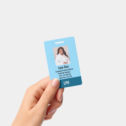 LPN, Licensed Practical Nurse, Photo ID Badge (Handheld)
