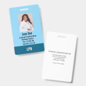 LPN, Licensed Practical Nurse, Photo ID Badge (Voor- en achterkant)