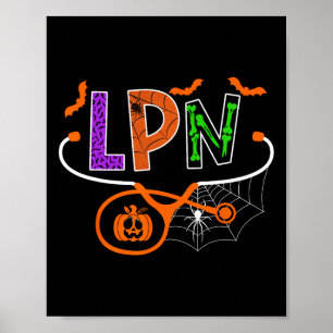 LPN Licensed Praktische Verpleegster Halloween Pom Poster