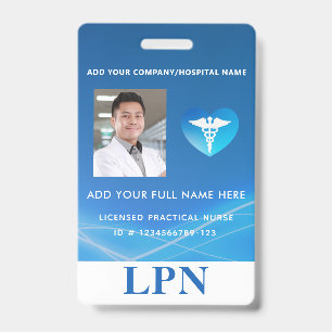 LPN-licentie Praktische zuster, foto-ID met Logo Badge