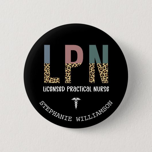 LPN met vergunning voor de praktijk Aangepast verp Ronde Button 5,7 Cm (Voorkant)