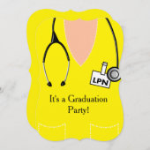 LPN Nurse Afstuderen geel Kaart (Voorkant / Achterkant)