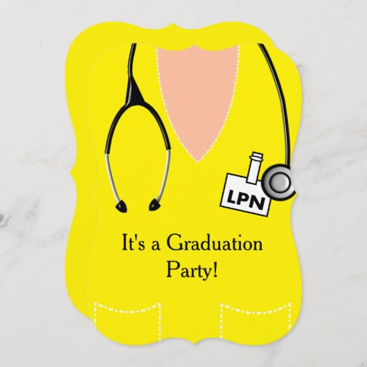 LPN Nurse Afstuderen geel Kaart (Voorkant / Achterkant)