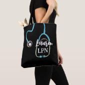 LPN Praktische zure RN Gift Stethoscoop Monogram Tote Bag (Dichtbij)